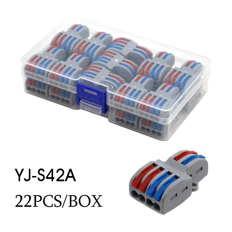 Mini Wire Electrical Connector Boxed 222 LED Strip Lighting Quick Connectors Universal Compact Conductor Push-in Terminal Blocks
