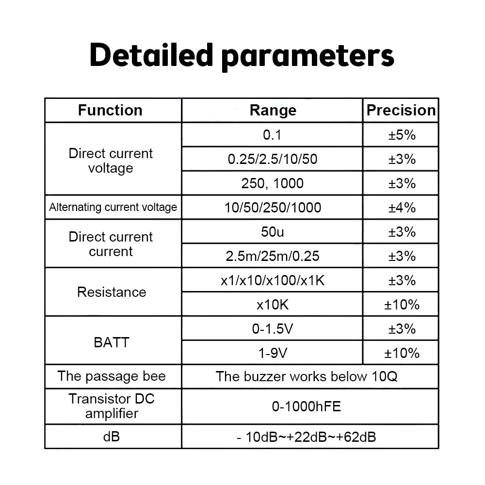 YX-360TRE-L-B Pointer Multimeters AC DC Measure ICEO HFE with Tester Pen Indicator Light Beeping Ammeter Voltmeter Resistance