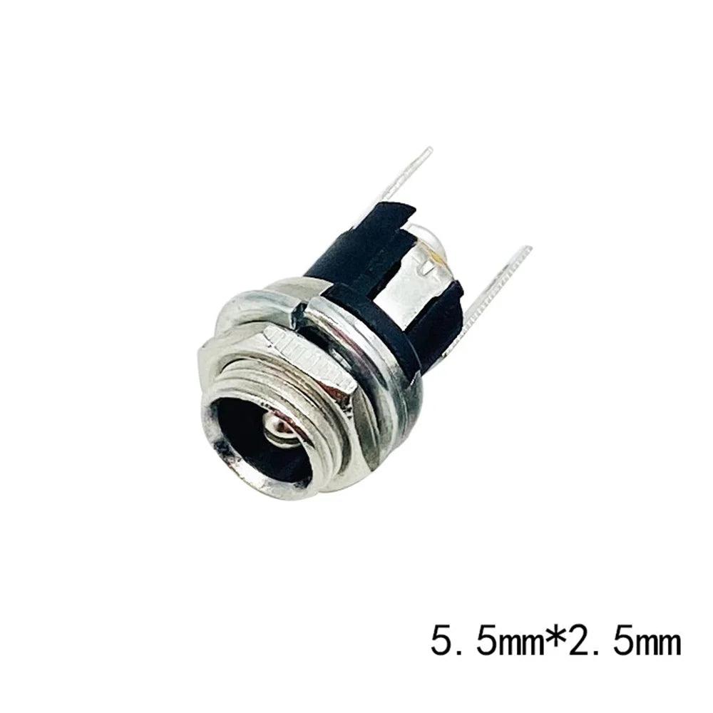 5/10pcs DC025 5.5*2.1mm/5.5*2.5mm DC Socket With Nut 5.5x2.1/2.5mm DC Power Jack Socket Female Panel Mount Connector DC-025