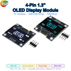 1-5PCS 1.3" IIC Digital OLED Display Module Serial 128x64 SSH1106 White Blue LCD LED Screen Board I2C Communicate for Arduino