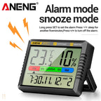 Digital Thermohygrometer Clock ANENG AP01 Snooze Alarm Mode Air Thermometer Humidity Multi-scenario High Precision Tester Tools