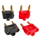 2Pcs Double Row 4mm Twin Banana Plug Audio Speaker Connector Amplifier Terminal Couple Socket Adapter for Audio Wiring