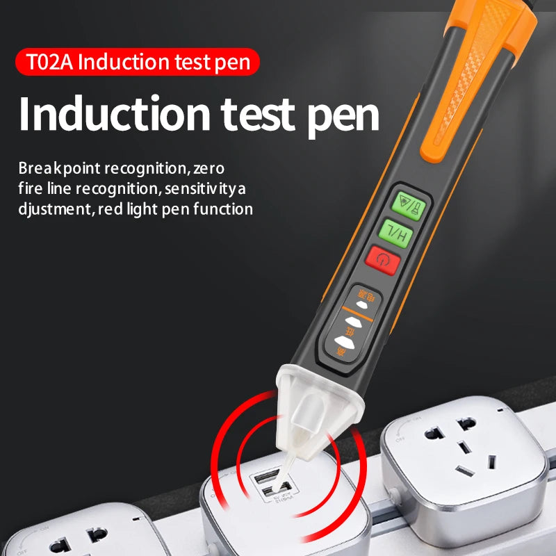Non-Contact Voltage Tester Pen Smart Voltage Detector Infrared Indicator 12-1000V Test Pencil Breakpoint Finder With Flashlight