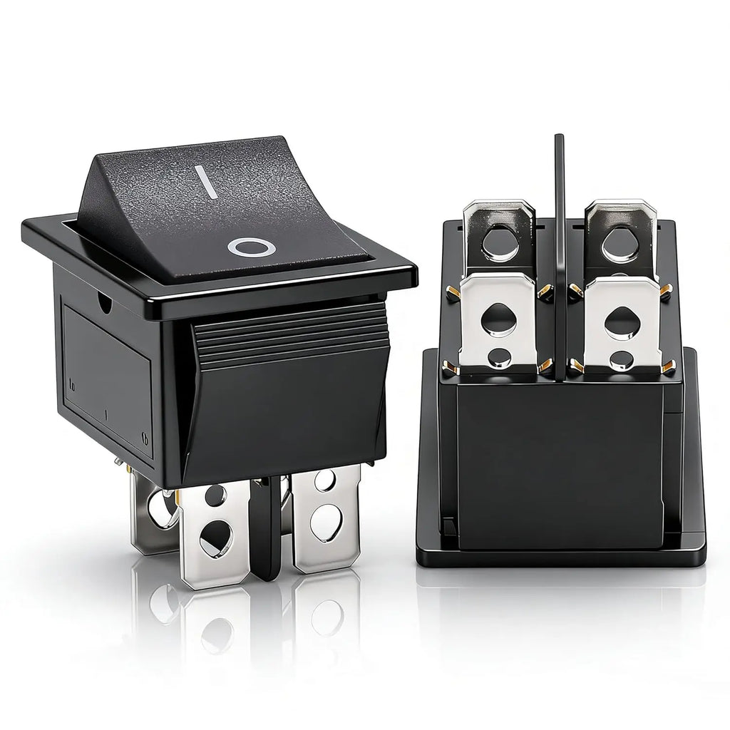 3PCS KCD4 Rocker Switch 4Pin 2 Position DPST On Off Black Mini Boat Rocker Switch 20A 125VAC 16A 250VAC Square Toggle Switches