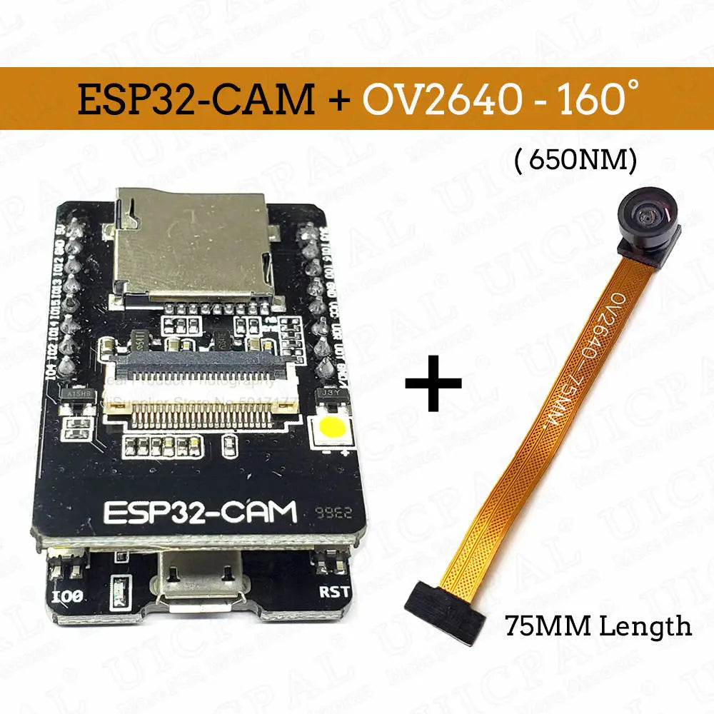 OV2640 ESP32-Cam Set with DVP 24pin Camera 66 120 160 Degree 850nm Night Vision 2MP 2.4 GHz 8MB PSRAM Wireless Bluetooth Module