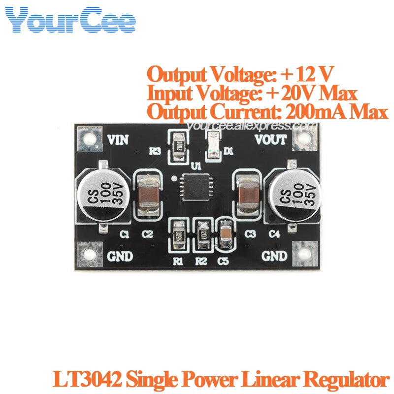 5pcs/1pc LT3042 LT3045 Single Power Linear Regulator Module 3.3V 5V 12V Low Noise Ripple Radio Frequency Power Board 200mA 500mA