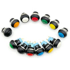 5pcs PBS-33B Self-reset Self-locking DIY Mini 12mm Momentary Push Button Switch 2Pin 1A DC12V 7Colors