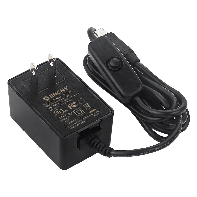 Raspberry Pi Power Supply 5V 3A USB Type C Power Adapter With Switch CE Certification Charger For Raspberry Pi 4B