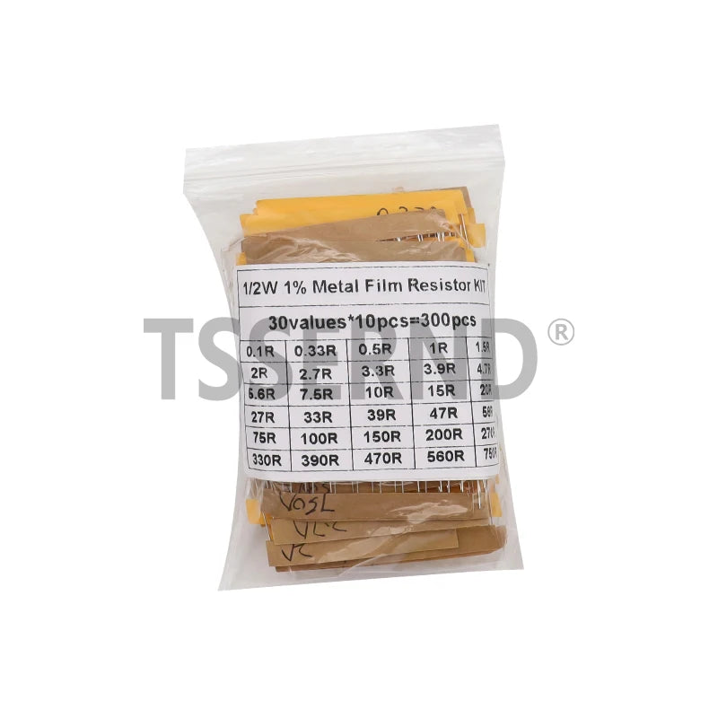 150PCS 300PCS 1/2W 1W 2W 3W Resistance 1% Metal Film Resistor Assortment Kit Set 30Kinds Each 5/10PCS 1R~750R 1K~820K Ohm