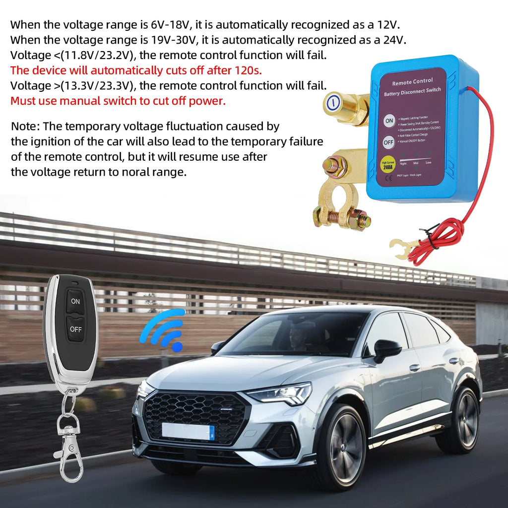 Remote Battery Disconnect Switch,Automatic Power Shut Off Remote Control,12V 240A Battery Disconnect Power Switch For Car Truck