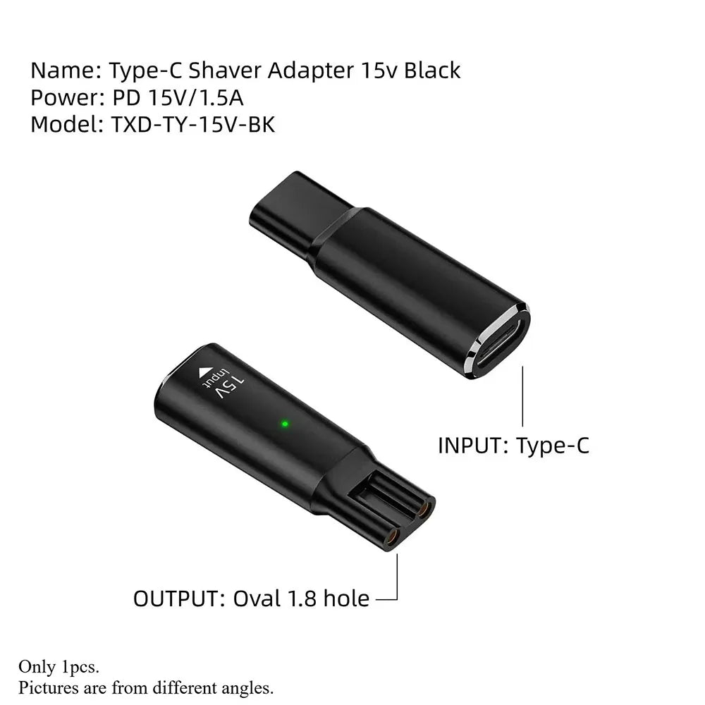 5V/15V USB Type-C Shaver Charger Adapter Portable Beard Trimmer Charger For Philips BT3238/15 BT3230 MG7910 MG5910 QP1424 X3001