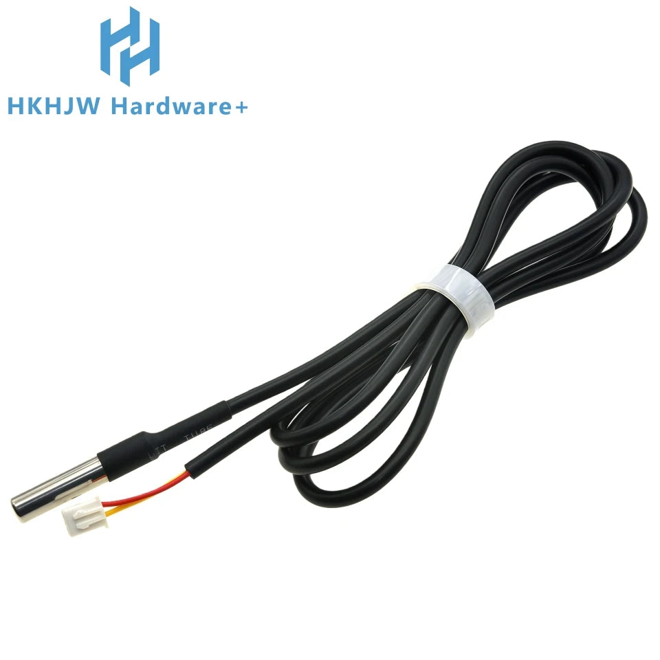 Stainless Steel Waterproof DS18B20 Temp Sensor, 2-Core With Terminal, Durable Probe For Accurate Temperature Measurement
