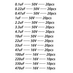 15 Values Electrolytic Capacitor Assortment Kit, 270Pcs 0.1uF to 470uF Aluminum Electrolytic Capacitors Set
