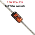 100pcs 1/2W Zener Diode DO-35  BZX55C15V 16V 18V 20V 22V 24V 27V 30V 33V 36V 39V 43V 47V 51V 56V 62V 68V 75V . BZX55C/18/20/22/V
