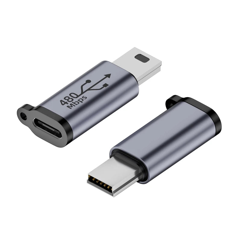 Usb Type C to Mini USB MicroUSB Adapter Micro USB to TypeC Mini USB Converter Connector Support Charge Data Sync 480Mbps 18W