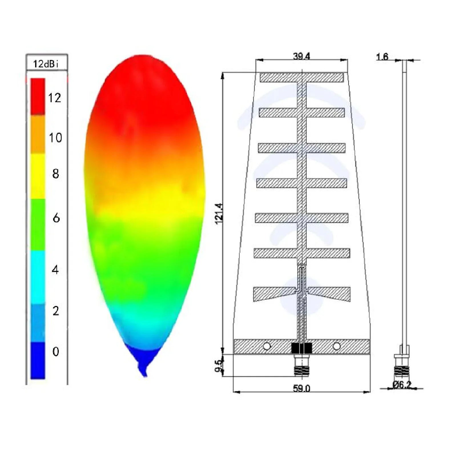 WiFi Directional PCB Yagi Antenna 12dBi Lightweight 2.4GHz WiFi Directional Yagi Antenna Wide Compatibility for Wireless Card