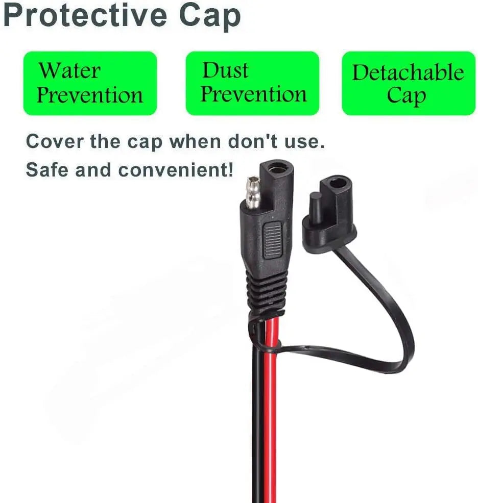 JMUYTOP 1M 6mm2 SAE to XT60 female Connector Extension Cable 10AWG with 15A Protection Fuse For EcoFlow solar Power Station