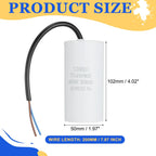 1Pcs CBB60 Run Capacitor 3uf-100uf 450V AC 2 Wires 50/60Hz Cylinder White for Air Compressor Water Pump Motor