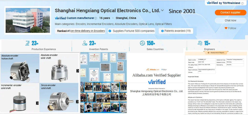 HENGXIANG Absolute Spindle Encoder CNC Single/Multi-turn 17-24bit IP50 Protection BISS/RS-485 Communication for 1024 CNC