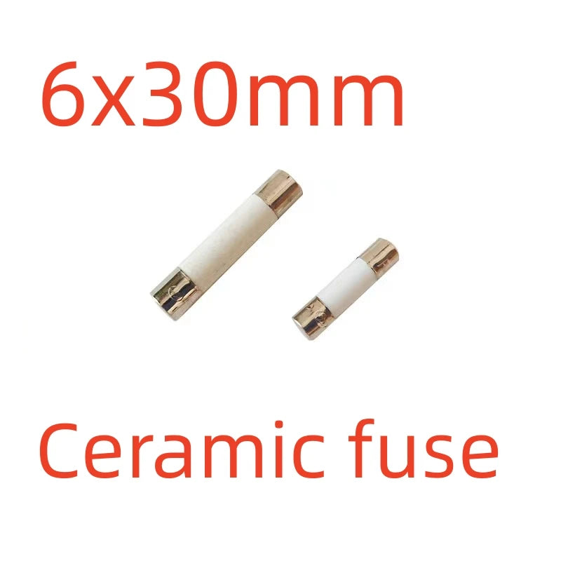 10pcs/lot Fast Blow Glass Tube Fuses 3.6x10mm 5x20mm 6x30mm 250V 100mA 200mA 250mA 300mA 500mA 630mA 750mAxial Lead Ceramic Fuse