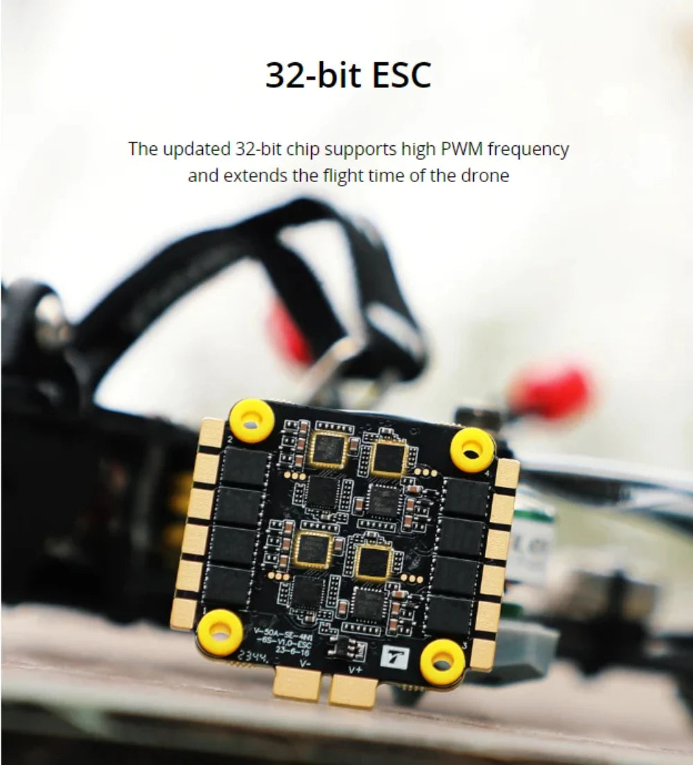 T-motor Velox F7 SE+V50A SE HD Stack (AM32) FC Flight Controller ESC for FPV Racing Drones