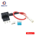 12V Fuse Holder Add-a-circuit TAP Adapter Micro Mini Standard Ford ATM APM Blade Auto Fuse with 10A Blade Car Fuse with holder