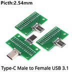 1Pcs Type-C Male to Female USB 3.1 Test PCB Board Adapter Type C 24P 2.54mm Connector Socket For Data Line Wire Cable Transfer