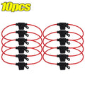 In Line Automotive Fuse Socket Mini Blade Fuse Holder Splash-Proof 12V 30A with Fuse Blade Disconnect Switch Socket 5-20pcs