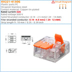 Mini Fast Wire Connector Terminal 25/50/100 PCS Set Compact Plug-in Home Wiring 0.08-4.0mm Universal Cabler for Electronics