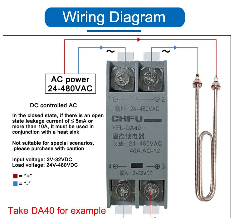 Solid State Relay 10A 25A 40A 60A 80A 100A 120A Din Rail Relay With Radiator SSR Single Phase AC-AC DC-DC