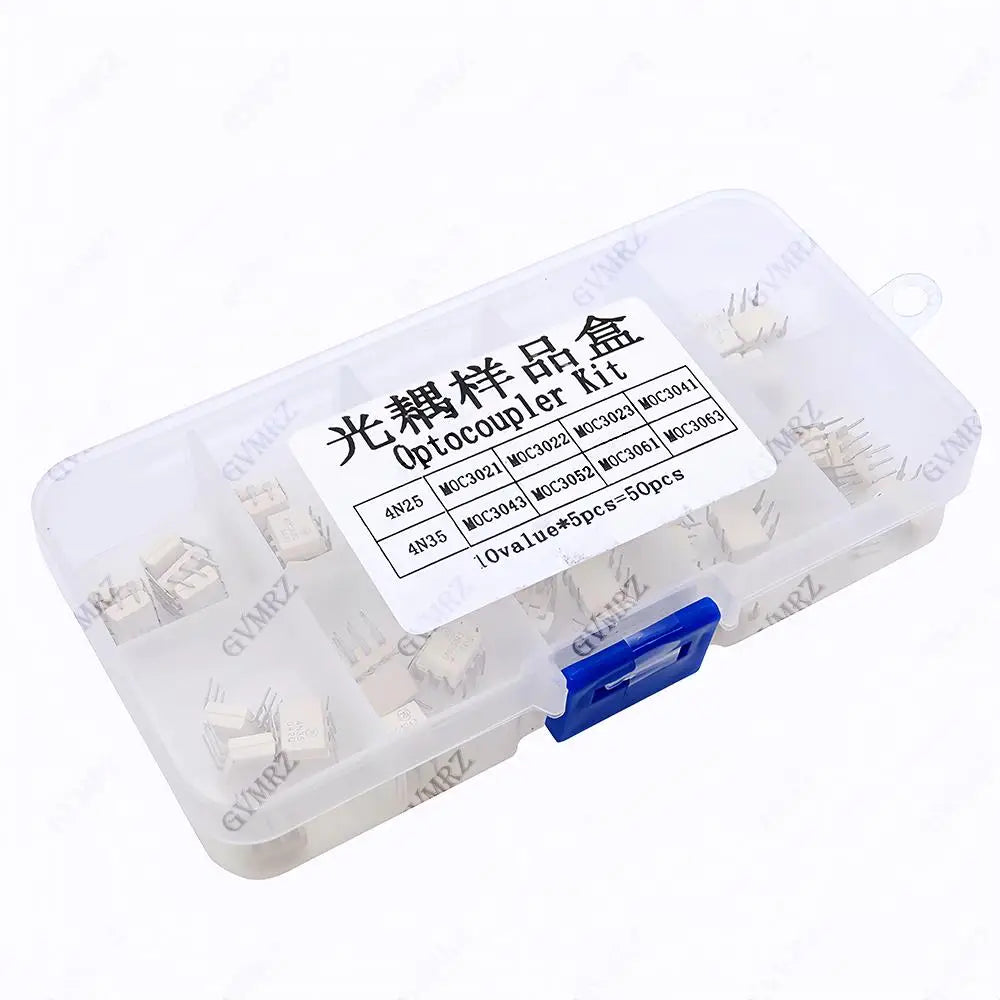 10Values Optocoupler kit MOC3052 MOC3052 MOC3061 4N25 4N35 MOC3021 MOC3022 MOC3023 MOC3041 MOC3043  MOC363 Each 5pcs