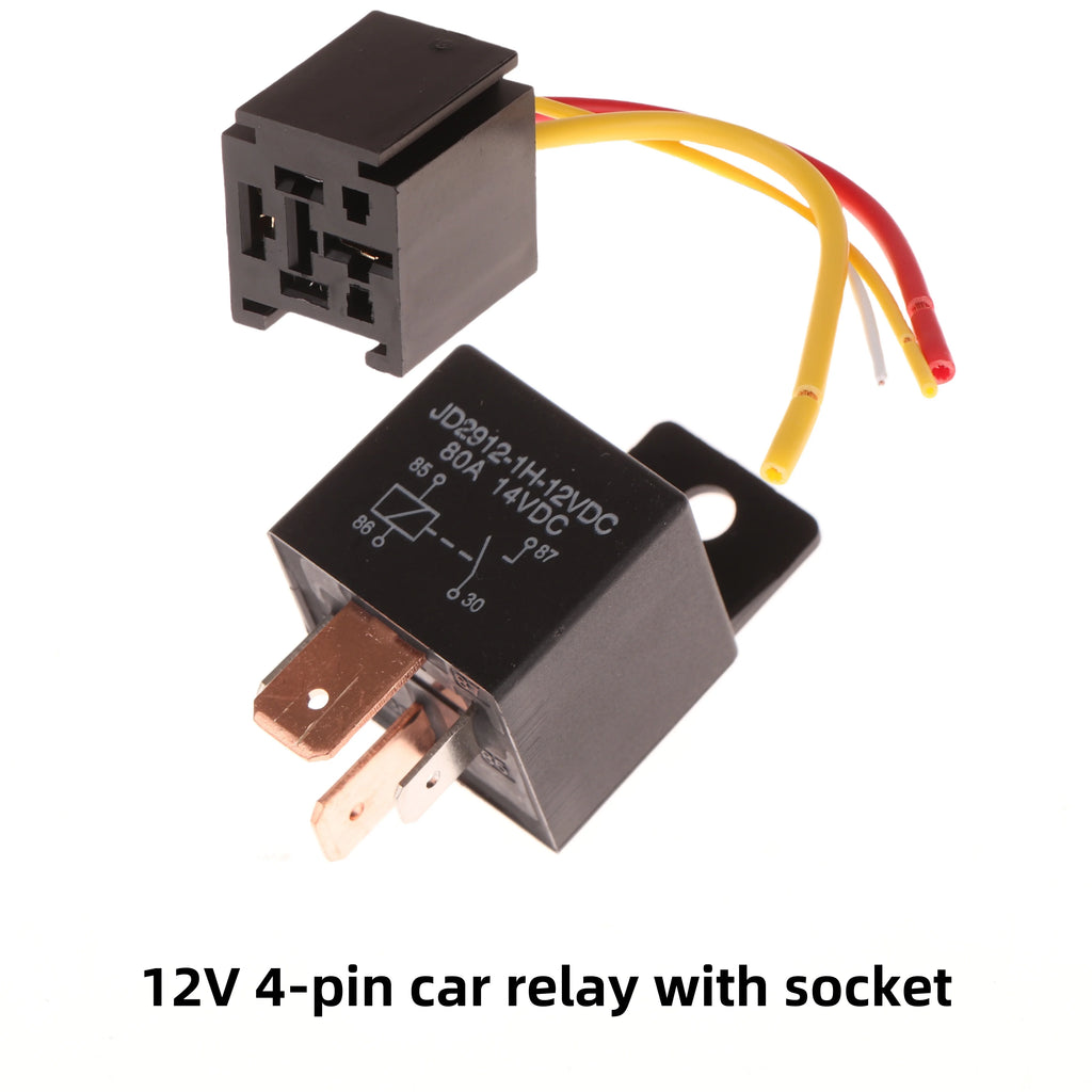 1Set 4/5 Pin Automotive Relay 12V DC 24V 40A Waterproof Relay For Motorcycle Headlight Air Conditioner With Socket