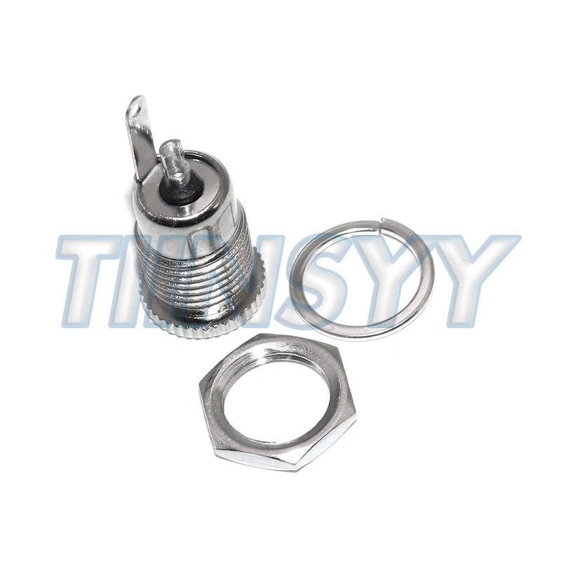 5PCS/LOT DC099 5.5 MM X 2.1 MM DC Power Jack Socket Female Panel Mount Connector Metal DC-099 Open Hole 11MM 5.5*2.1 5.5*2.5