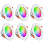 1-10PCS 10W Smart LED Downlight Bluetooth Ceiling Lamp RGB CCT Lamp APP Remote Control Color Changing Light for Google Alexa Hom