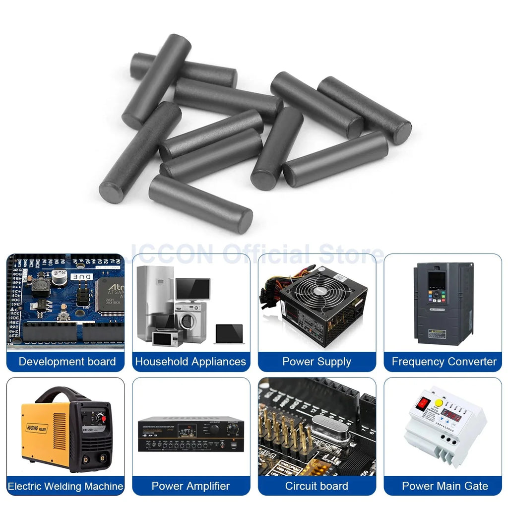 10Pcs Ferrite Bead Core Inductor ROD High Frequency Anti-Interference SMPS RF Ferrite Inductance 3x8 4x15 5x20 6x25 10x25 10x30