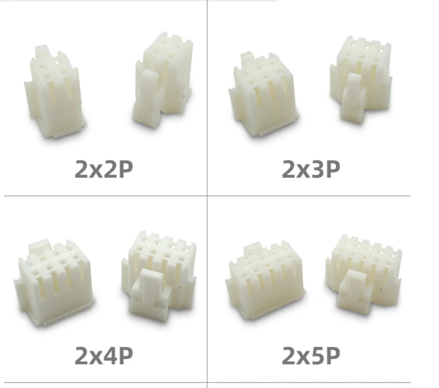 50Pcs Micro Mini PHB 2.0mm Double Row Buckle Plastic Shell 2x2P 2x3P 2x4P 2x5P 2x6P 2x7P 2x8P 2x10P Female Housing Connector