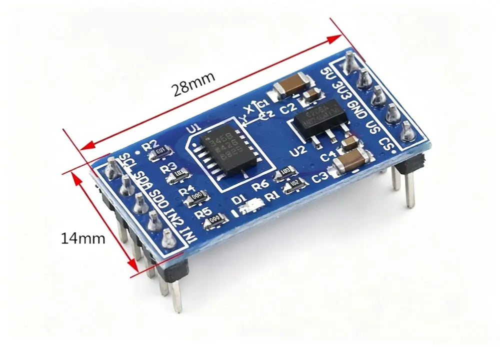 1-5pcs ADXL345 3-Axis Accelerometer Module: ±16g High-Precision with I2C/SPI Interface – Compatible for Arduino
