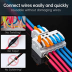 10 pcs Lever Wire Connectors Quick Wiring Cable Connector Splicing Wire Connectors Push-in Conductor Screw Terminals Block