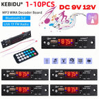 1-10PCS Bluetooth 5.3 Car Kit Wireless MP3 Decoder Board Audio 12V WMA Car Music Player Module Lossless Audio USB AUX TF Radio