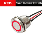 FILN 22mm 20A Waterproof Metal Push Button Switch Ring LED Lighted Pre-Wired High Current Power Switch Lamp for Car Boat Marine