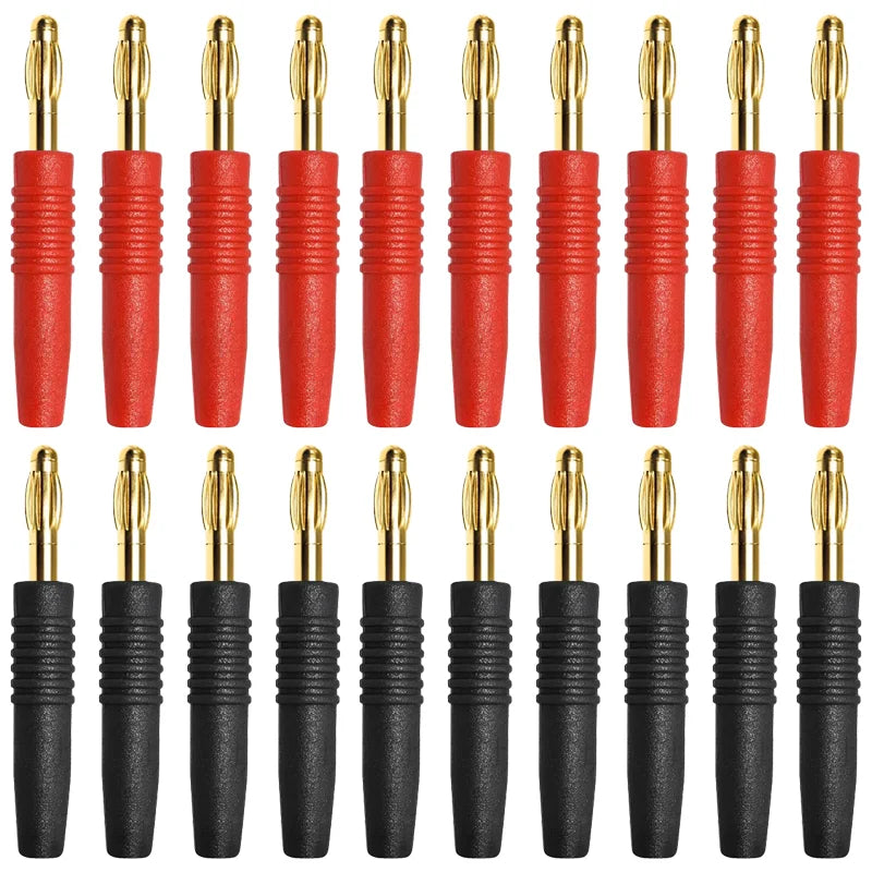20/80/400Pcs 2mm Red Black Banana Male Plugs Banana Plug Connector Audio Speaker Wire Cable Connectors