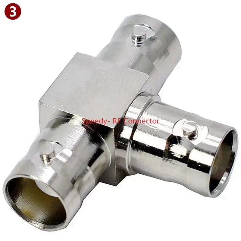 Q9 BNC Male Female Connector Tee Type 3Way Splitter BNC To BNC Male Female 90 Degree Right Angle Brass RF Coaxialc