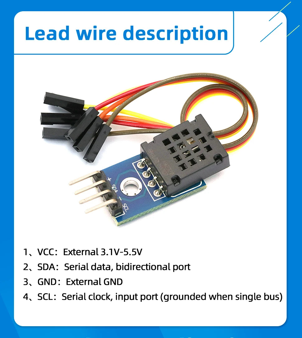 1PCS DHT11 DHT22 AM2320 Digital Temperature Humidity Sensor Module Board with DuPont Line For Arduino High Precision