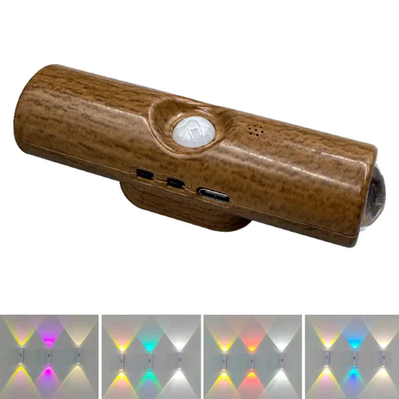LED Night Light with Motion Sensor RGB Gradient Ambient Light Dimmable Magnetic Stair Lamp for Entryway Bedside Desk Wardrobe