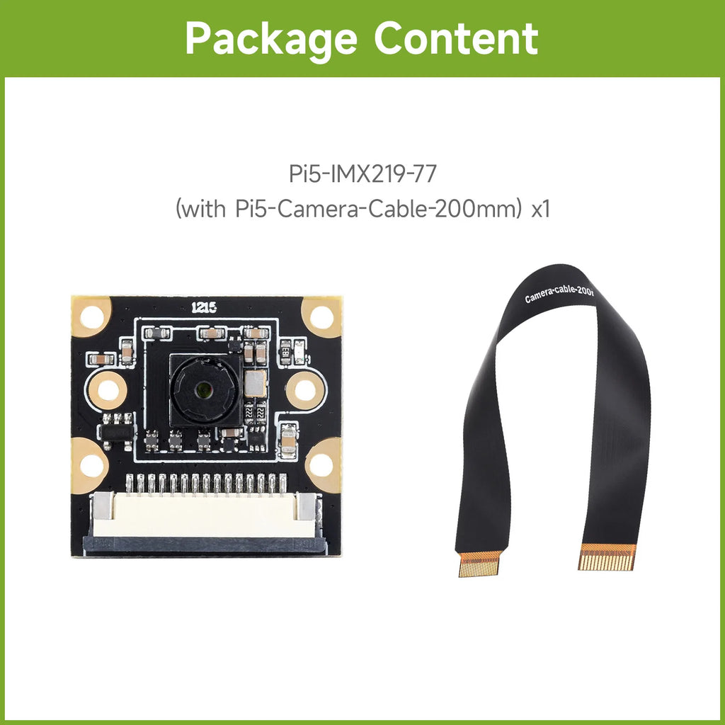 Waveshare IMX219 Camera Module For Raspberry Pi 5, 8MP, MIPI-CSI Interface, Options For 79.3° / 120° FOV,  IMX219 Sensor