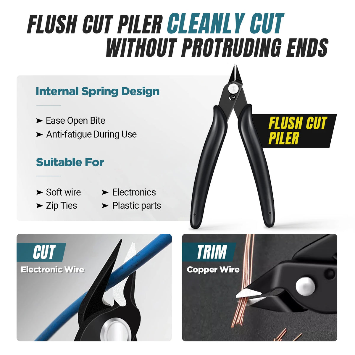 AMPCOM RJ45 Crimping Tool,Network Tool Kit for Cat5e Cat6, 7 in 1 Portable Ethernet Cable RJ45/RJ11 Crimper Kit with Soft Case
