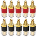 4Pcs 4mm Gold Plated HIFI Speaker Amplifier Binding Posts Brass Terminal Connector With Transparent Shell Banana Plug Socket