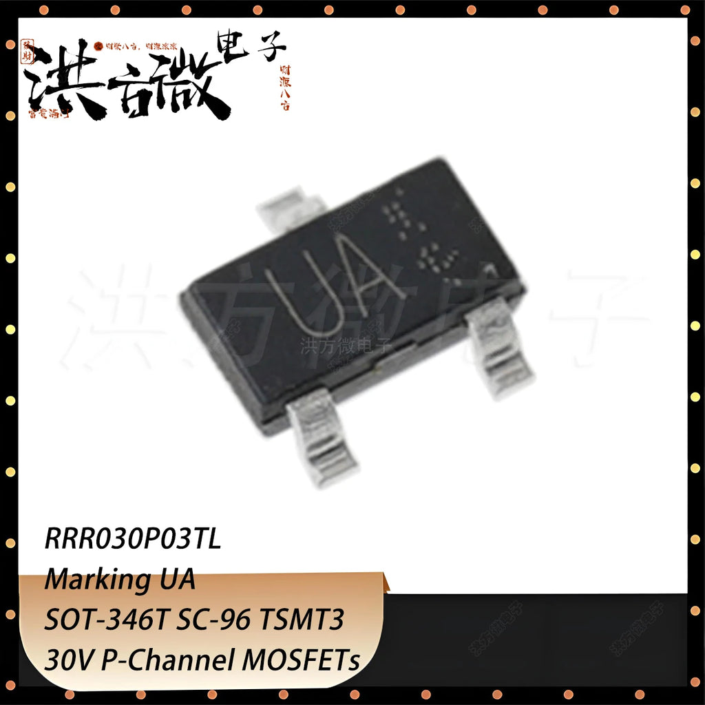20PCS RRR030P03TL Marking UA SOT-346T SC-96 TSMT3 30V 3A 1W 75mΩ 75m OHM P-Channel NEW Original Field-Effect Transistor MOSFETs