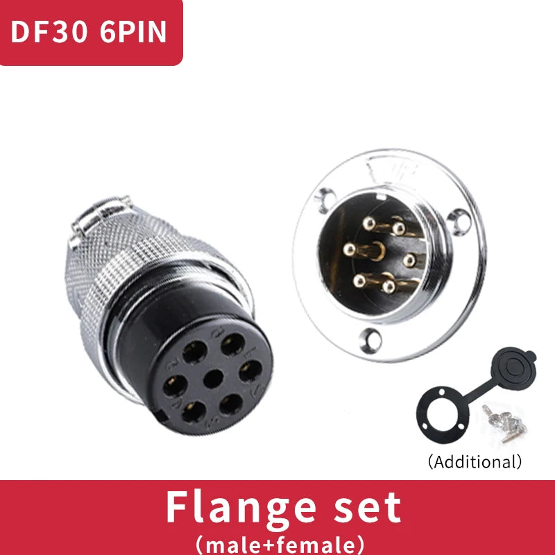 1 Set DF30 Aviation Female Plug & Male Socket GX30  2 3 4 5 6 7 8 10Core14 Pin Circular Flange Electric Wire Connector