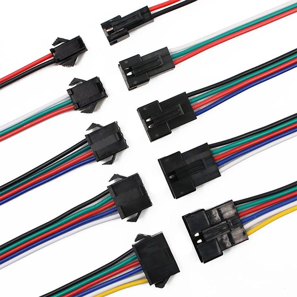 10pcs 20cm JST1.25 PH2.0 XH SM2.54 2P3P 4P 5P 6P Male Female Plug Butt-joint Aerial Docking Crimp Terminal Wire Cable Connector